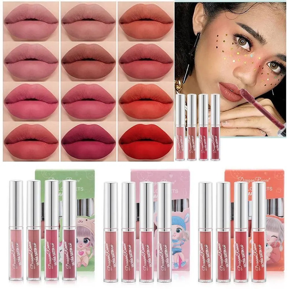 رژ لب مایع ۴ تیکه فانتزی Dragon Rene Ultra Satin Lip؛ انتخاب کاربردی برای روتین روزانه در گروه رژ
