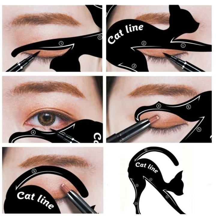 پک دوتایی شابلون سایه چشم گربه ای Cat line؛ گزینه‌ای مناسب برای تکمیل روتین زیبایی در گروه محصول زیبایی؛ نمای شماره 3