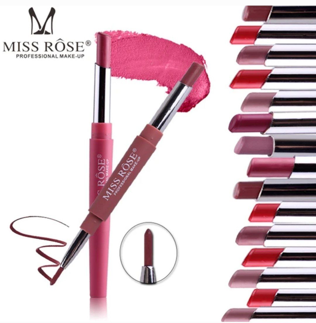 ست دوطرفه خط لب و مداد Miss Rose با معرفی دقیق ویژگی‌ها و کاربرد در گروه محصول زیبایی