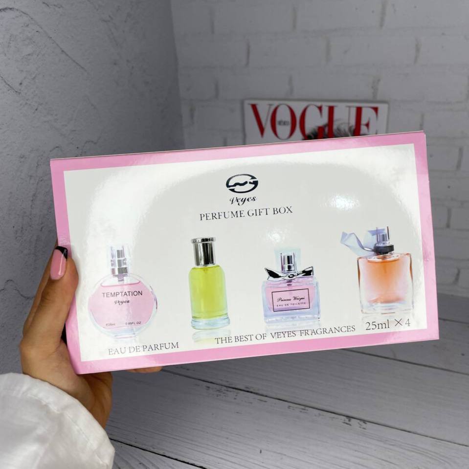 پک چهارتایی عطر (دخترونه) Veyes؛ انتخابی متناسب با مراقبت و زیبایی روزمره در گروه عطر؛ نمای شماره 3