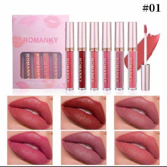 پک 6 تایی لیپ گلاس Romanky با تمرکز بر استفاده آسان و نتیجه طبیعی در گروه رژ؛ نمای شماره 5