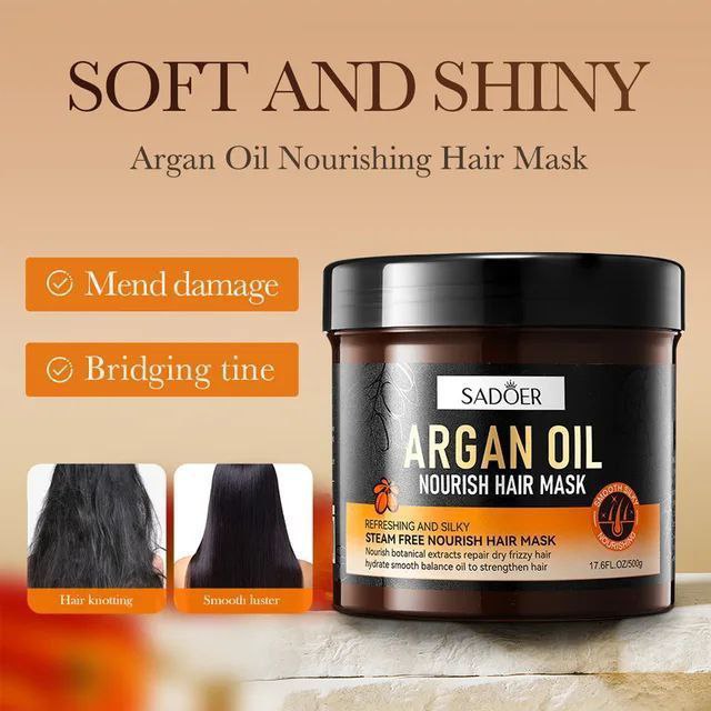 ماسک مو روغن آرگان از برند سادور Sadoer؛ گزینه‌ای مناسب برای تکمیل روتین زیبایی در گروه بیگودی مو؛ نمای شماره 3